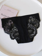 French-Inspired Vintage Low Waist Panties with Lace Trim