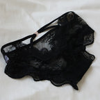 French-Inspired Lace Panties with Mesh Hollow-Out and Pure Cotton Crotch