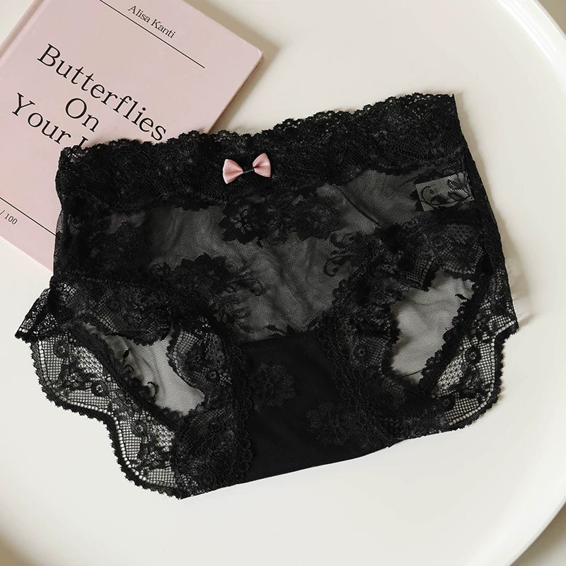 French-Inspired Vintage Panties with Lace Trim