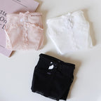 French-Inspired Vintage Mesh Panties with Bow Detail and Lace Trim