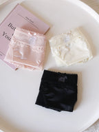 Luxury Low-Waist Satin Panties with Lace Mesh and Pure Cotton Crotch