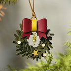 Cute Handmade Cowhide Leather Garland Hanging Ornament Accessory