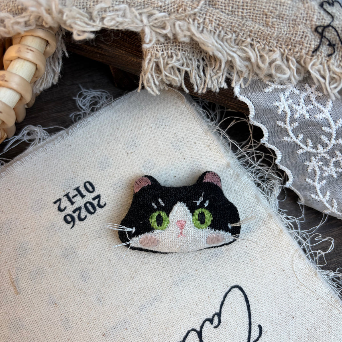 Cute Handmade Fabric Cotton Doll Brooch Pin Accessory