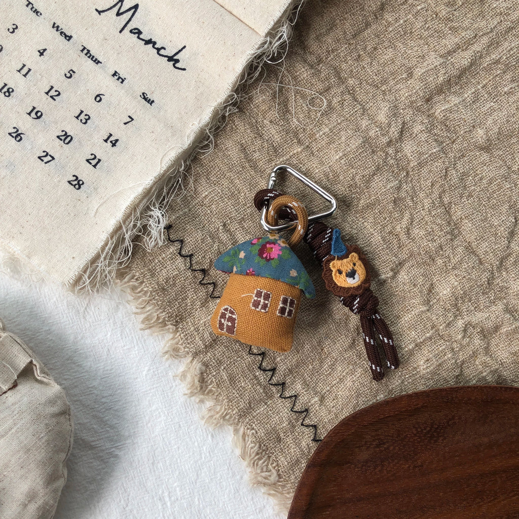 Cute Handmade Fabric Forest Mushroom Plant Bag Pendant Accessory