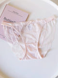 Vintage Mesh Panties with Butterfly Embroidery and Lace Trim