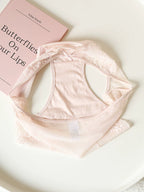 French-Inspired Vintage Panties with Lace Mesh and Cotton Crotch
