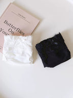 French-Inspired Soft Ice Silk Panties with Bow and Lace Trim