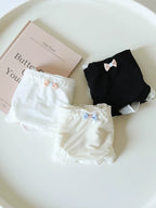 Sweet Ice Silk Panties with Bow Detail and Pure Cotton Crotch