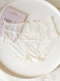 French-Inspired Luxury Silky Satin Panties with Bow and Lace Trim