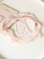 French-Inspired Vintage Panties with Bow Cutout and Lace Trim