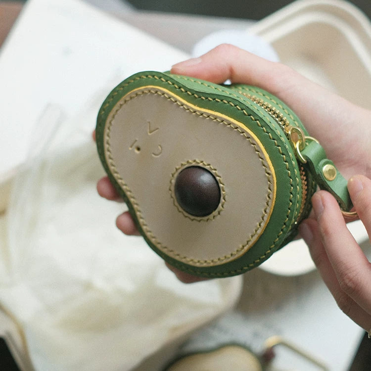 Cute Handmade Cowhide Leather Purse Pendant Accessory