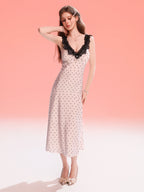 French-Inspired Vintage Camisole Nightdress with Lace Trim