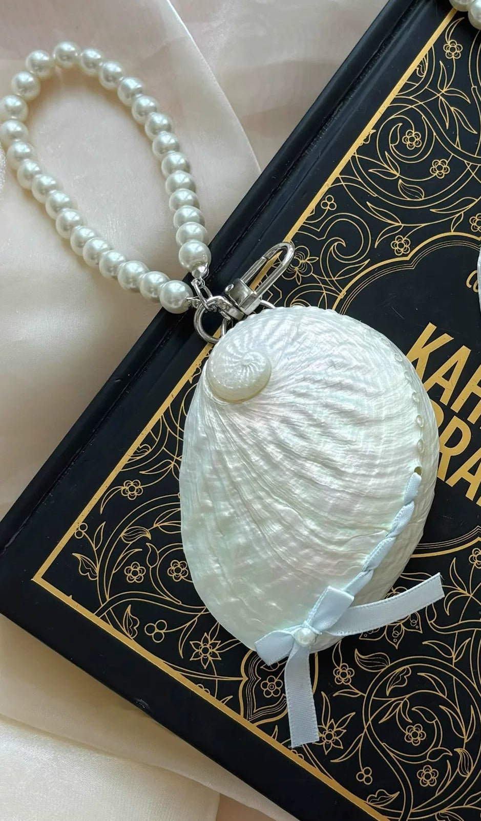 Cute Vintage Ballet Pearl White Abalone Bag Charm Accessory