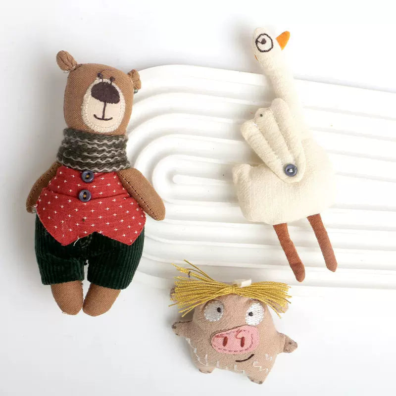 Cute Cartoon Embroidered Cloth Brooch Pin Accessory