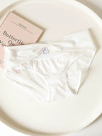 French-Inspired Vintage Panties with Bow Cutout and Lace Trim