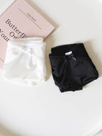French-Inspired Vintage Panties with Bow Embroidery and Lace Trim