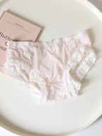 Sweet Ice Silk Panties with Bow Detail and Pure Cotton Crotch