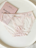 French-Inspired Vintage Mesh Panties with Bow and Lace Trim