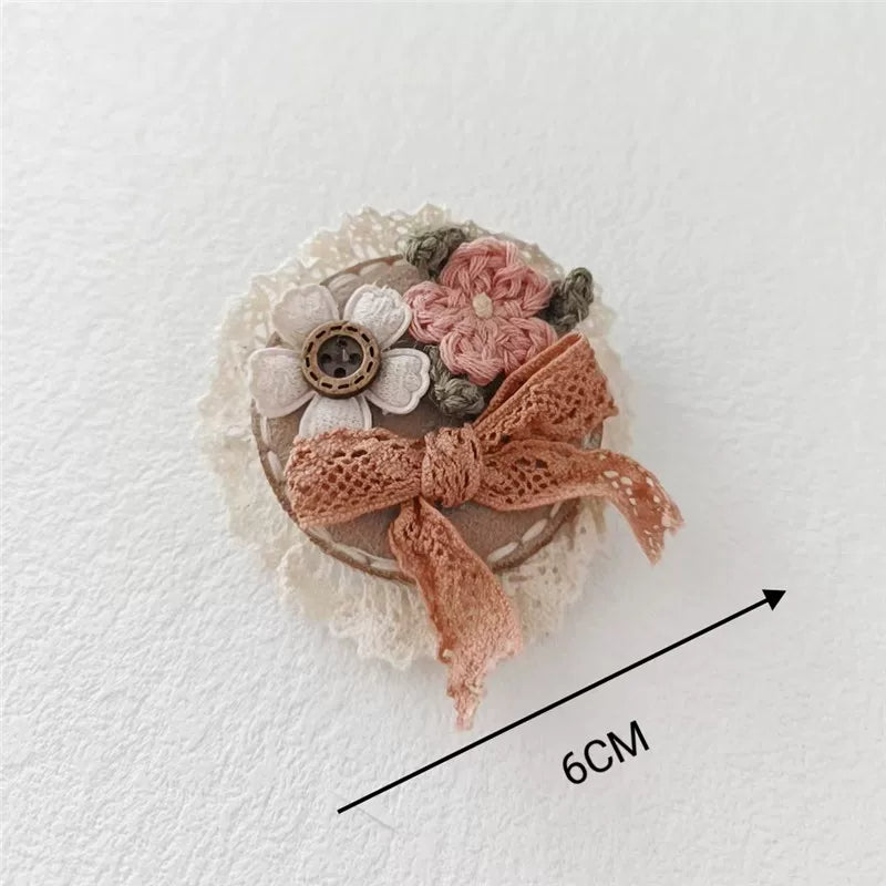 Cute Retro Cloth Embroidered Brooch Pin Accessory